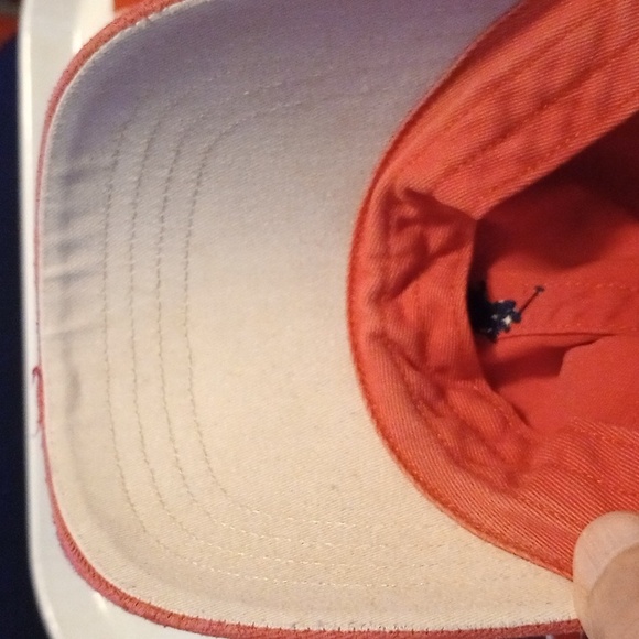 Polo by Ralph Lauren Men's Coral & Black With Leather Strap Super Clean Cap - Picture 6 of 6